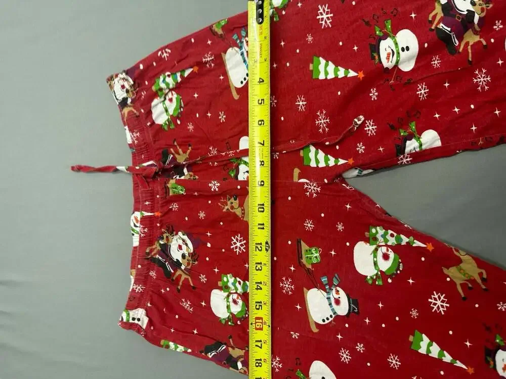 Just Love Women's Holiday Print Pajama Pants - Red Snowman and Reindeer Pattern